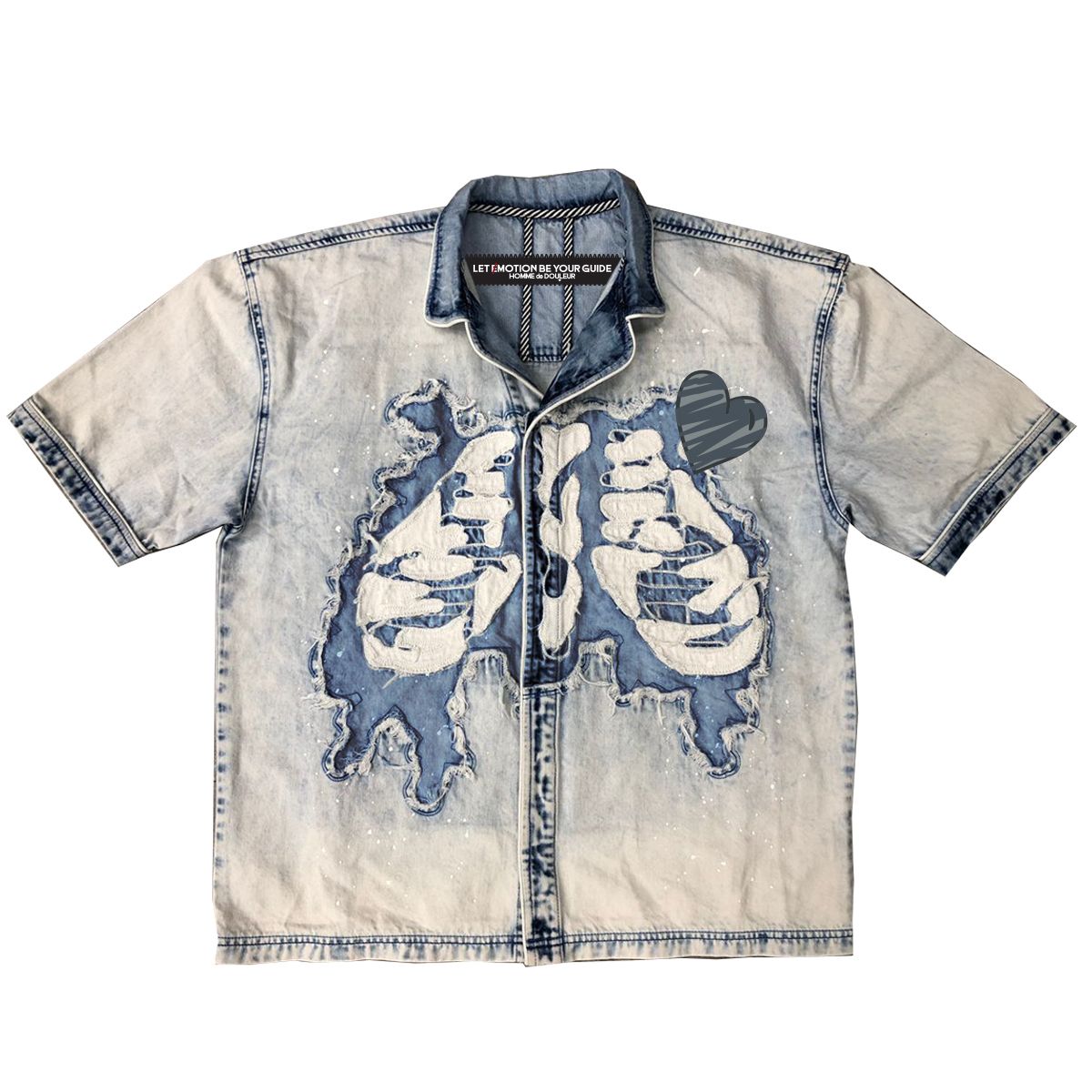 HUDSON  571B BONES WOVEN BUTTON UP ICE BLUE