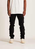 EMBELLISH UTILITY CARGO DENIM (BLACK) EMBFA125-116