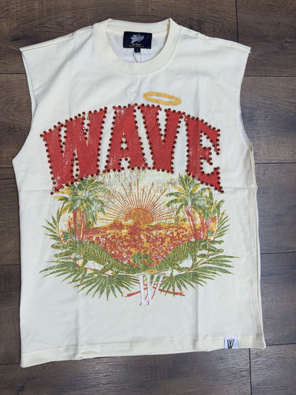 MR WAVE PARADISE CUT OFF TEE MR-7006 (Cream)
