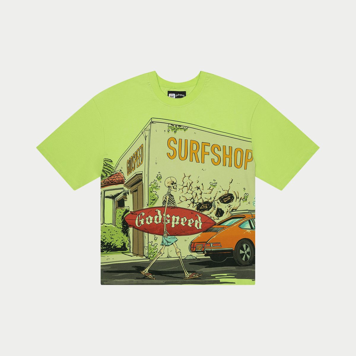 GOD SPEED GODSPEED GS T-shirt SURF SHOP TEE (Green) -
