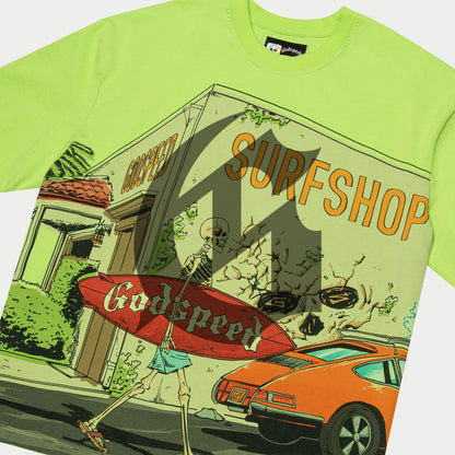 GOD SPEED GODSPEED GS T-shirt SURF SHOP TEE (Green) -