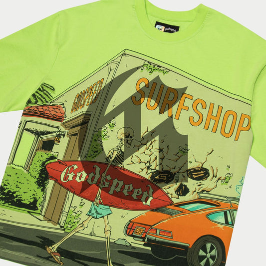 GOD SPEED GODSPEED GS T-shirt SURF SHOP TEE (Green) -