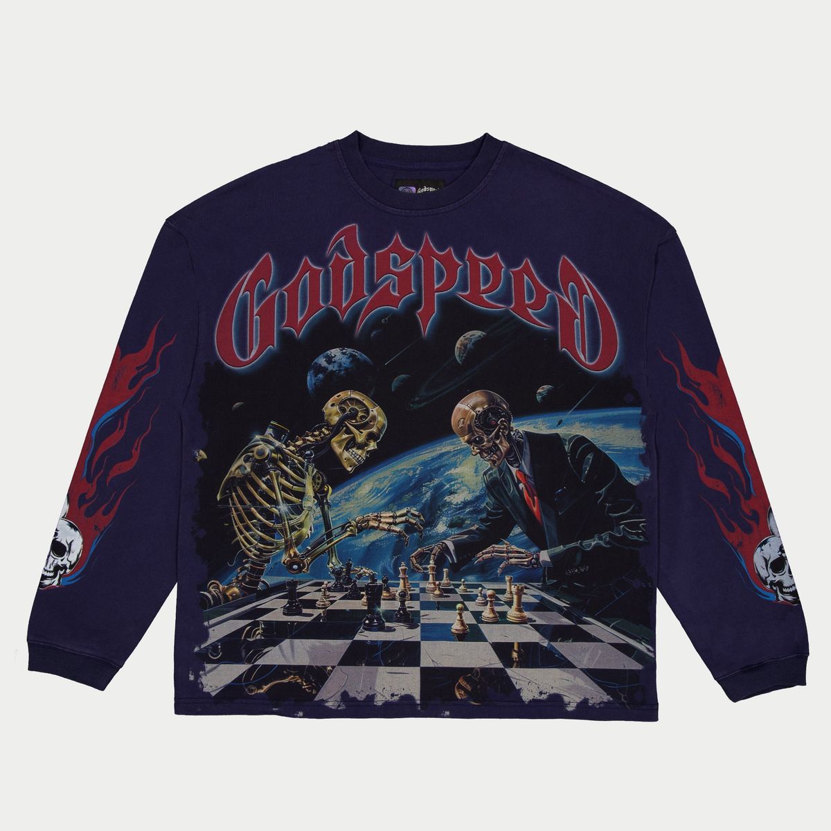Godspeed Checkmate LS T-Shirt (Navy)