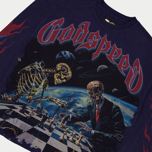 Godspeed Checkmate LS T-Shirt (Navy)