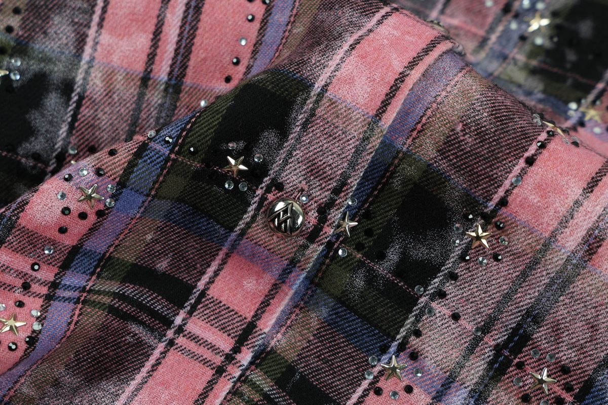 PAPER MONEY Rhinestone Flannel (BH3058S) - Pink