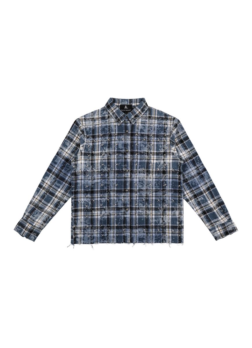 PAPER MONEY Rhinestone Flannel (BH3058S) - Blue