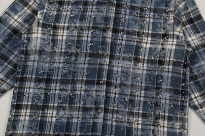 PAPER MONEY Rhinestone Flannel (BH3058S) - Blue