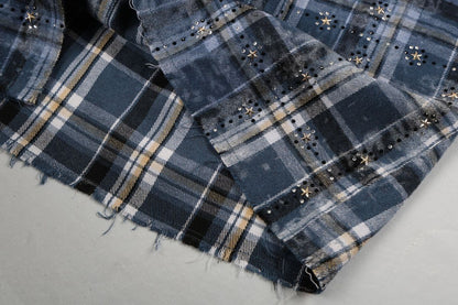 PAPER MONEY Rhinestone Flannel (BH3058S) - Blue