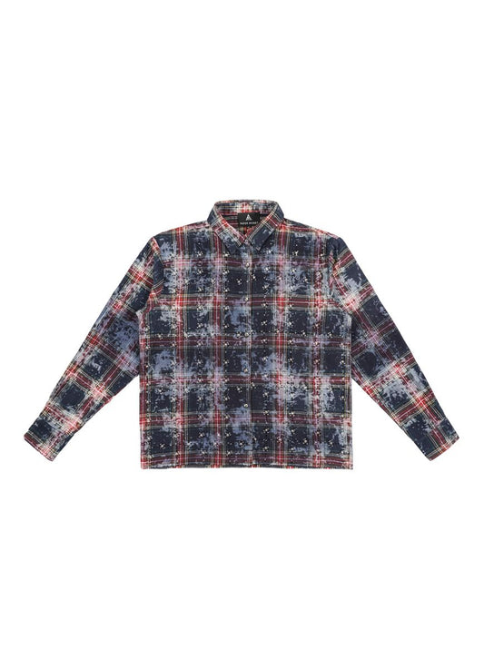 PAPER MONEY Rhinestone Flannel (BH3058S) - Blue/Red