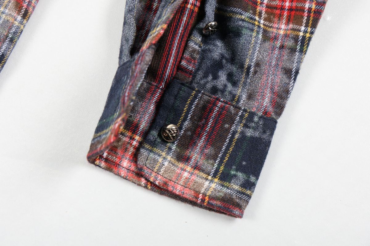 PAPER MONEY Rhinestone Flannel (BH3058S) - Blue/Red