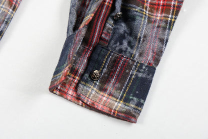 PAPER MONEY Rhinestone Flannel (BH3058S) - Blue/Red