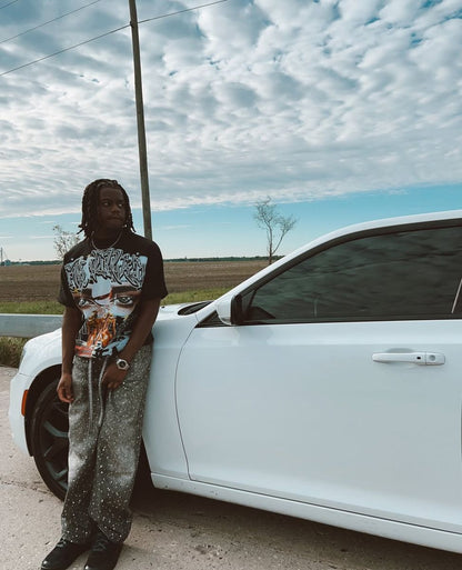 UNDEVELOPED Noir Rhinestone Denim