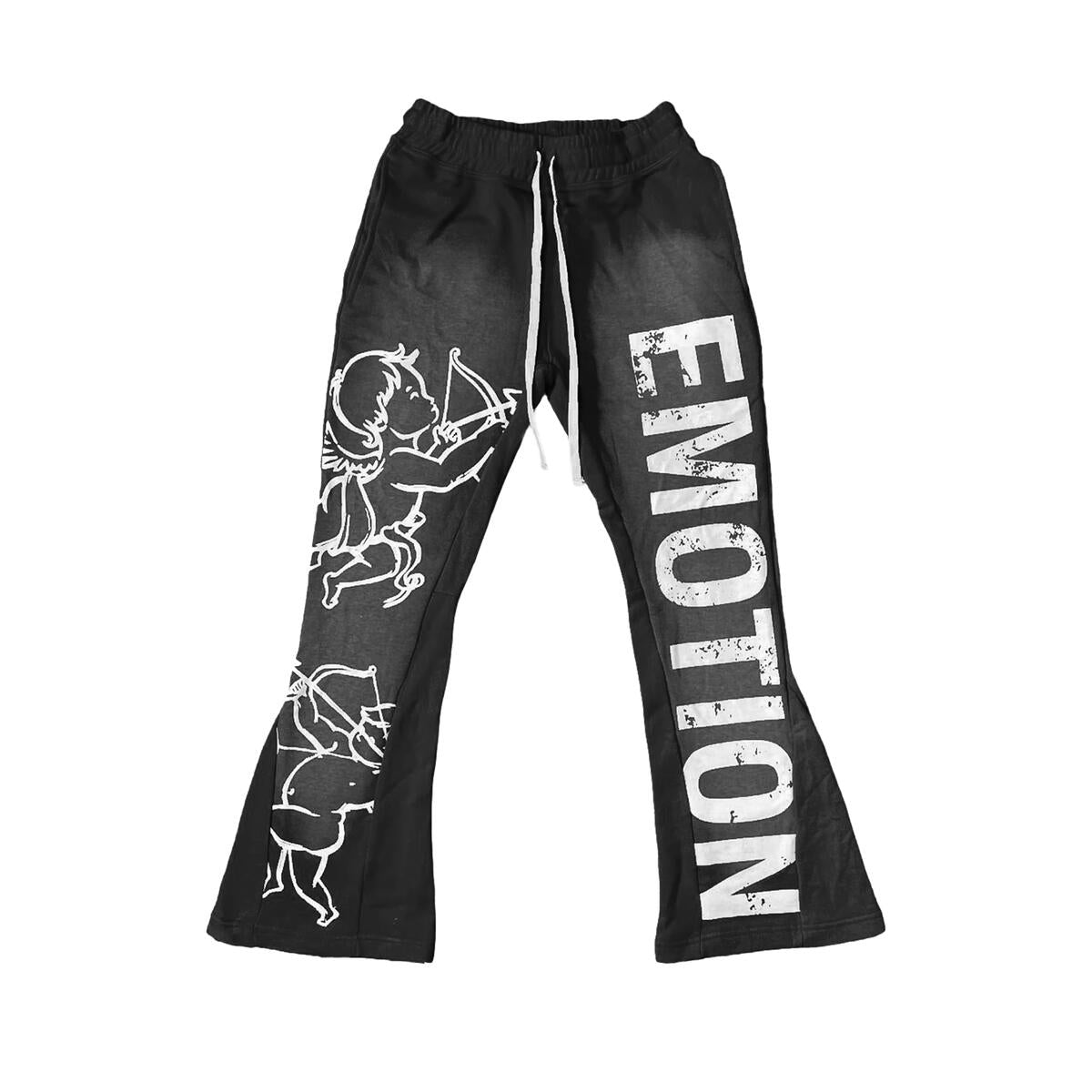 Mixed Emotion Black "Cupid" Flare Sweatpants
