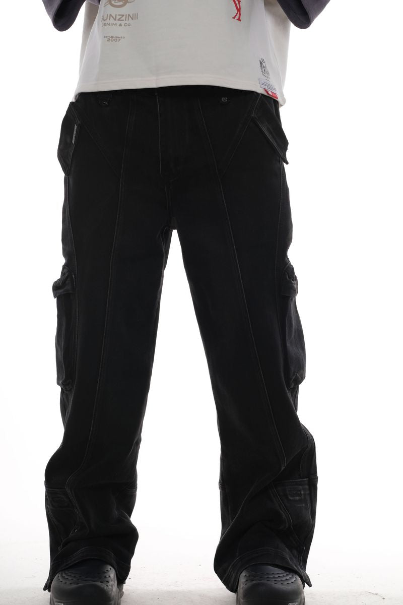 OMAVI Baggy Denim Jean w/ Cargo Pocket - Black