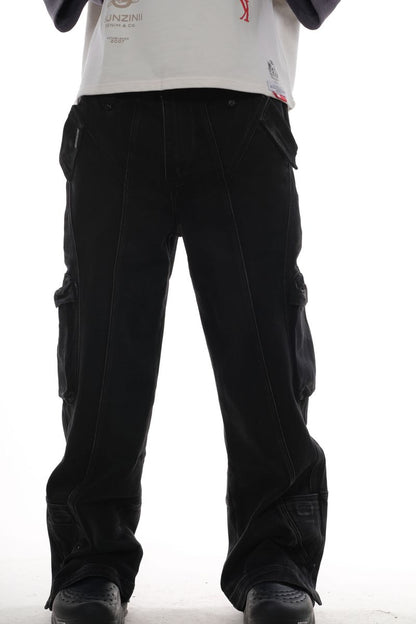 OMAVI Baggy Denim Jean w/ Cargo Pocket - Black