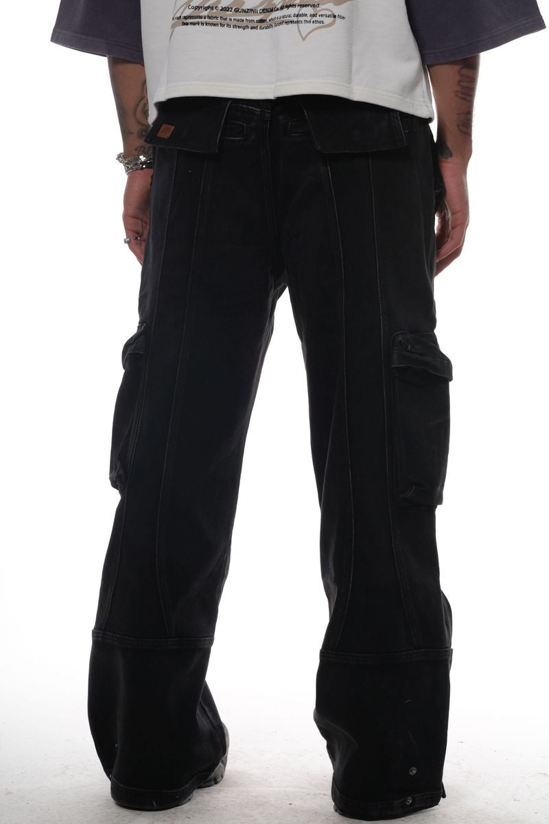 OMAVI Baggy Denim Jean w/ Cargo Pocket - Black