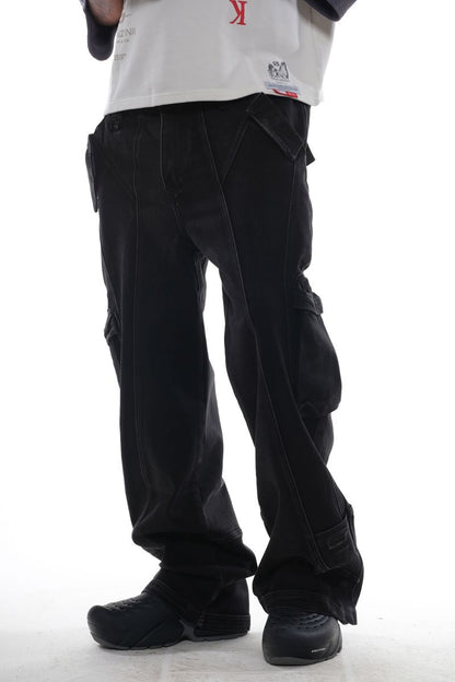 OMAVI Baggy Denim Jean w/ Cargo Pocket - Black