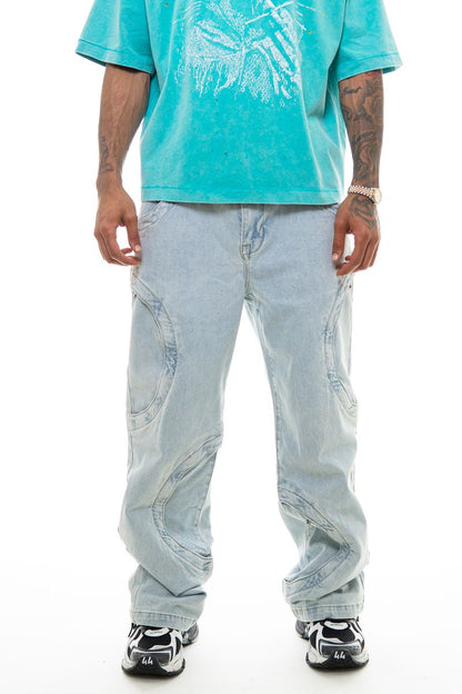 OMAVI Baggy Denim Jean - Natural Blue