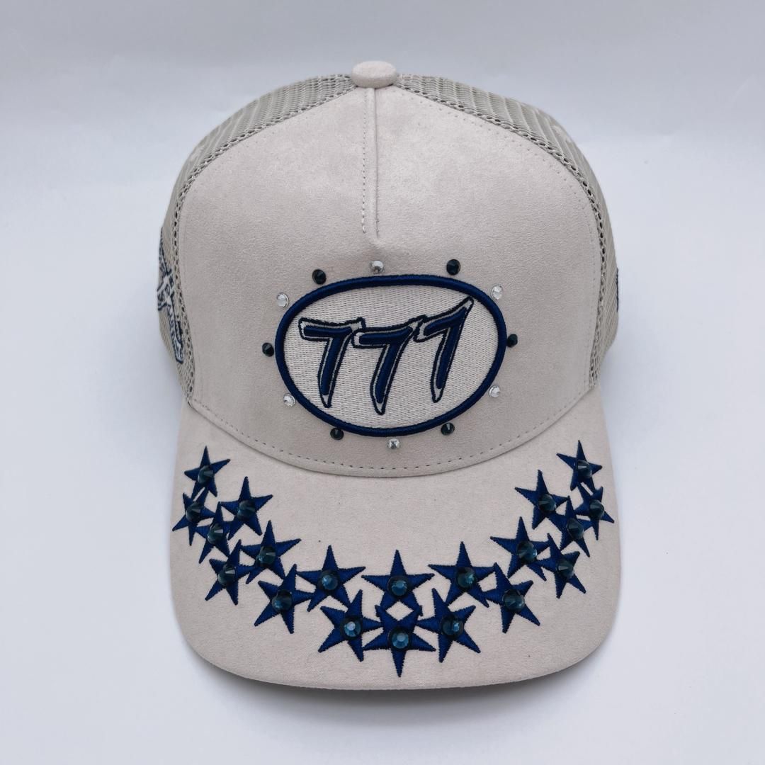 Diamond 777 Suede Trucker Hat Cream