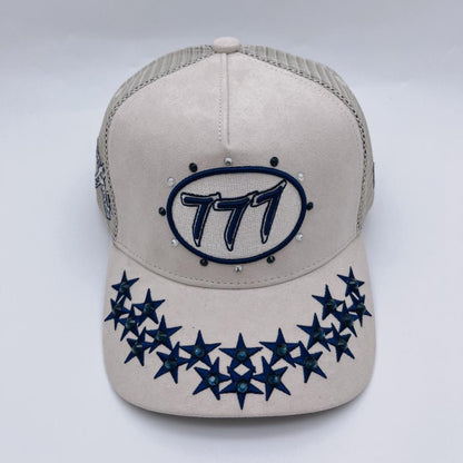 Diamond 777 Suede Trucker Hat Cream