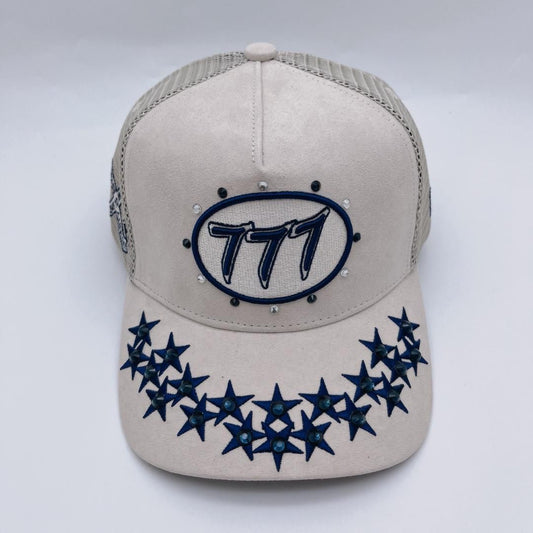 Diamond 777 Suede Trucker Hat Cream
