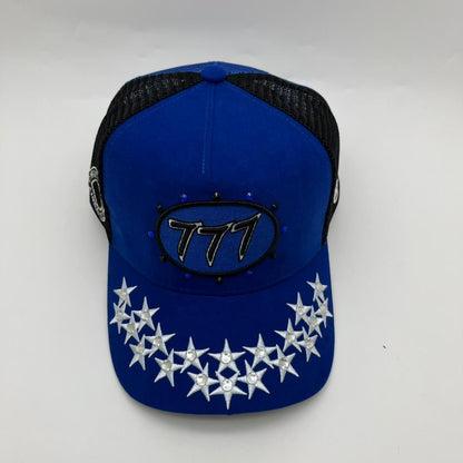 Diamond 777 Suede Trucker Hat Royal Blue