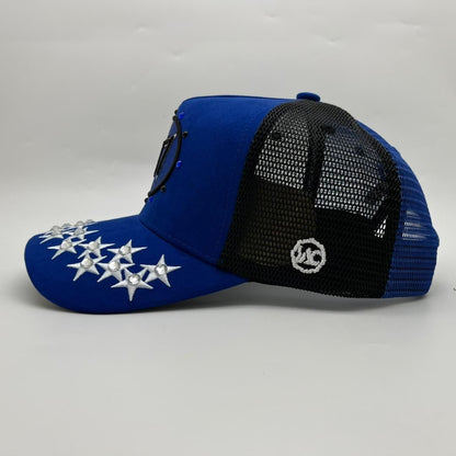 Diamond 777 Suede Trucker Hat Royal Blue