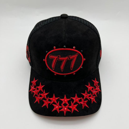 Diamond 777 Suede Trucker Hat Black/Red