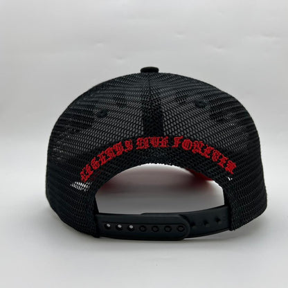 Diamond 777 Suede Trucker Hat Black/Red