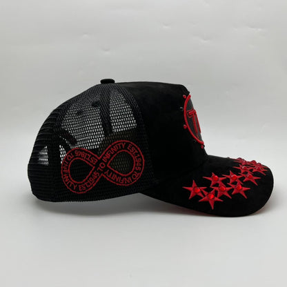 Diamond 777 Suede Trucker Hat Black/Red