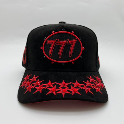 Diamond 777 Suede Trucker Hat Black/Red