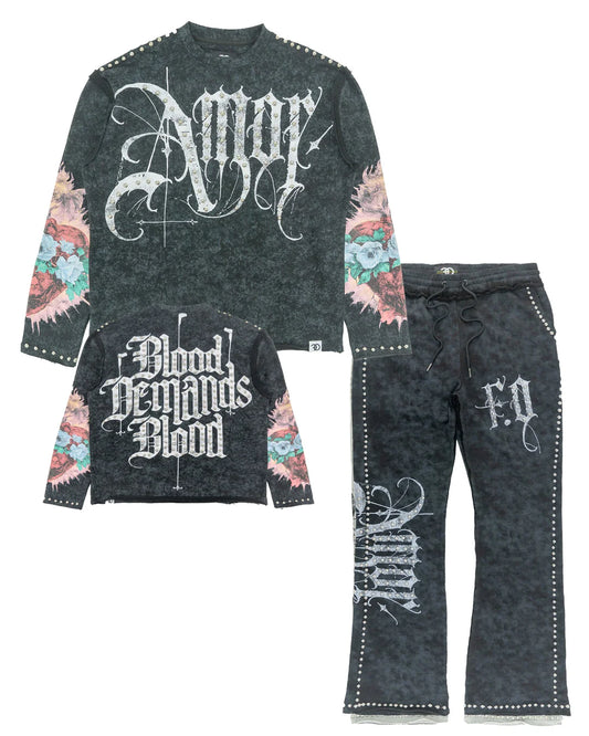 Frost  Amor Jogging Set - Black  F4226-BLK