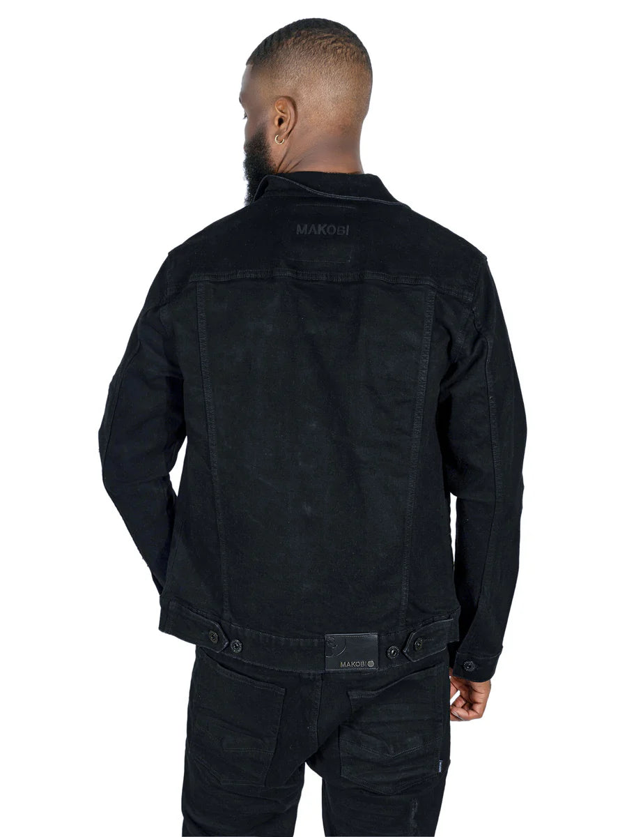 MAKOBI MORELI DENIM JACKET M1079- JET BALCK
