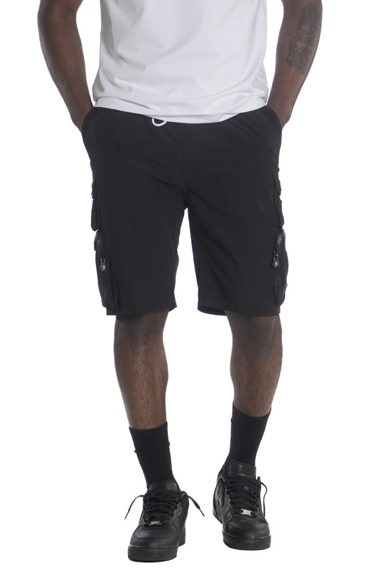Makobi M633 Colton Nylon Spandex Cargo Shorts - Black