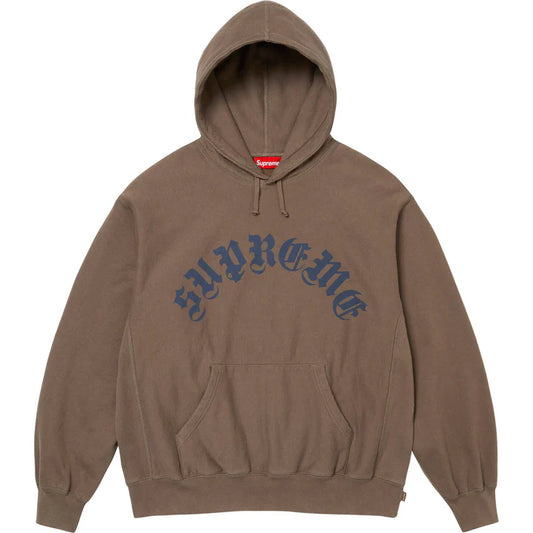 SUPREME PRINTED ARC HOODED SWEATSHIRT- DUSTY BROWN