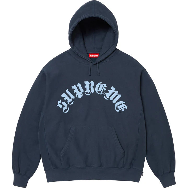 SUPREME PRINTED ARC HOODED SWEATSHIRT- NAVY