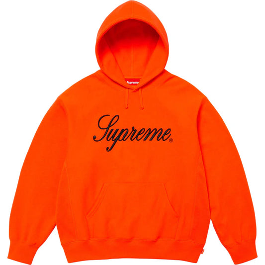 SUPREME EMBROIDERED SCRIPT HOODED SWEATSHIRT- BRIGHT ORANGE