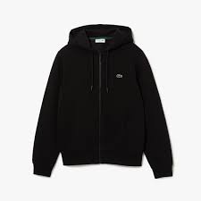 Lacoste Men's Kangaroo Pocket Zip-Up Fleece Hoodie 'BLACK' SH9626 51 031