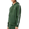 LACOSTE Men’s Classic Fit Branded Stripes Zip-Up Hoodie SH5065 51 SMI DARK GREEN