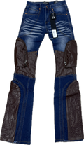 VICIOUS DENIM MONOGRAM STACK JEANS-VC277 INDIGO MONOGRAM