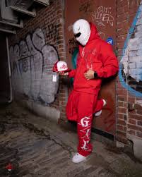 GLAZA GOD ZIP UP SWEAT SUIT -RED
