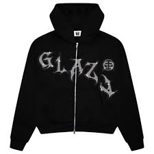 GLAZA GOD ZIP UP SWEAT SUIT -BLACK