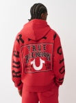 TRUE RELIGION TR FLAG ZIP UP HOODIE - TRV RED