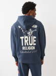 TRUE RELIGION PATCH VINTAGE ZIP UP HOODIE - MIDNIGHT NAVY