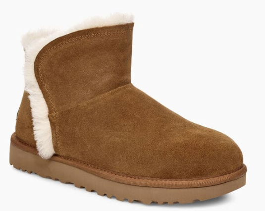 UGG-CLASSIC MINI FLUFF HIGH-LOW BOOTIES-CHESTNUT