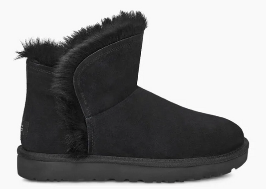 UGG-CLASSIC MINI FLUFF HIGH-LOW BOOTIES-BLACK