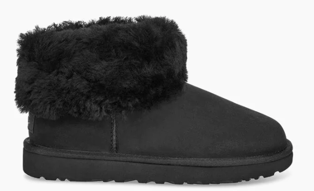 UGG-CLASSIC MINI FLUFF-BLACK