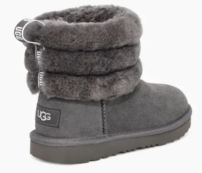 UGG-FLUFF MINI QUILTED BOOT KIDS-CHARCOAL