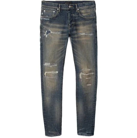 PURPLE JEANS P001-DIN DIRTY INDIGO REPAIR